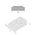 Canapé de Salon en Bois, Polyuréthane et Métal Fabriqué en Italie - Sparkling Viadurini