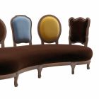 Canapé design de luxe, 5 dos en bois massif, fabriqué en Italie, Manno Viadurini