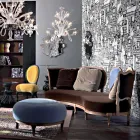 Canapé design de luxe, 5 dos en bois massif, fabriqué en Italie, Manno Viadurini