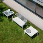 Canapé deux places empilable de jardin en aluminium et tissu - Smart By Varaschin Viadurini