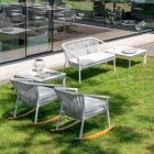 Canapé deux places empilable de jardin en aluminium et tissu - Smart By Varaschin Viadurini