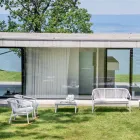 Canapé deux places empilable de jardin en aluminium et tissu - Smart By Varaschin Viadurini