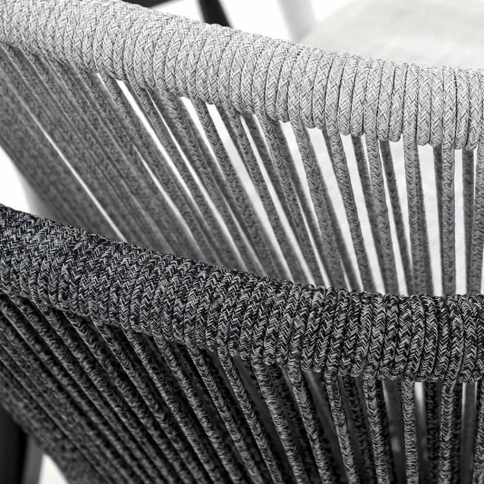 Canapé deux places empilable de jardin en aluminium et tissu - Smart By Varaschin Viadurini