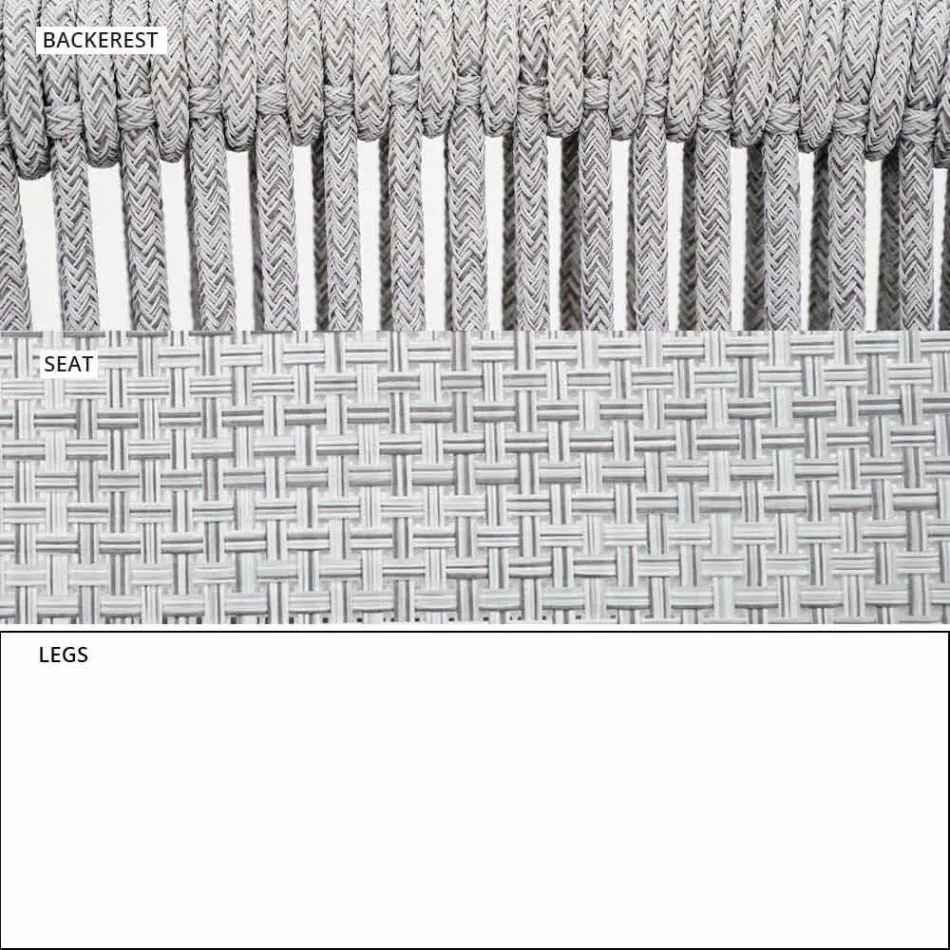 Canapé deux places empilable de jardin en aluminium et tissu - Smart By Varaschin Viadurini