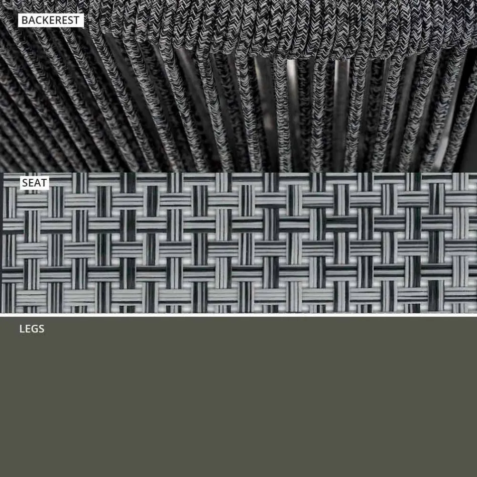 Canapé deux places empilable de jardin en aluminium et tissu - Smart By Varaschin Viadurini