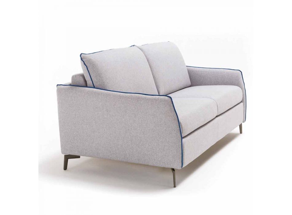 Canapé deux places design moderne L.145 cm imitation cuir / tissu Erica Viadurini