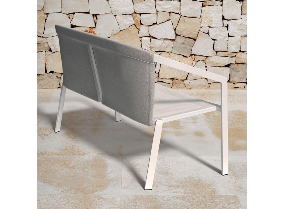 Canapé d'extérieur 2 places avec structure en aluminium Made in Italy - Zaika Viadurini