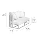 Canapé d'Extérieur 2 Places en Aluminium avec Cordes Design de Luxe 3 Finitions - Julie Viadurini