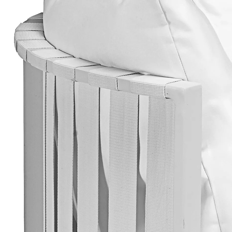 Canapé d'Extérieur 2 Places en Aluminium avec Cordes Design de Luxe 3 Finitions - Julie Viadurini