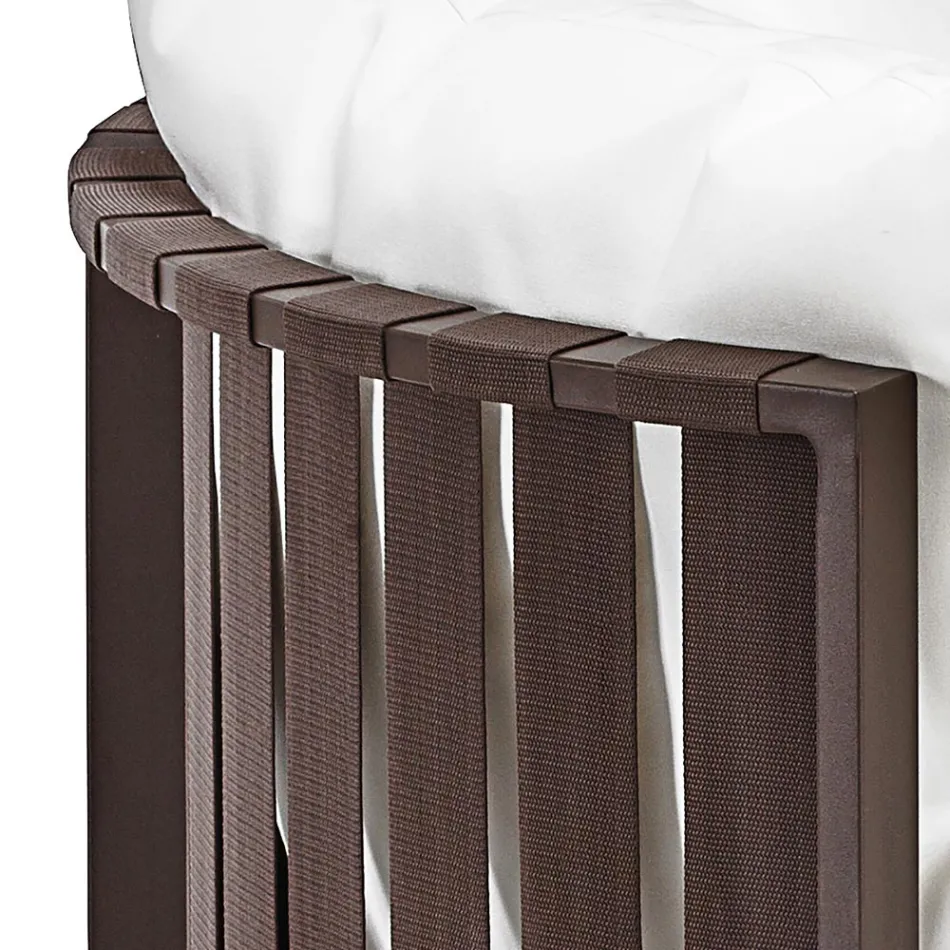 Canapé d'Extérieur 2 Places en Aluminium avec Cordes Design de Luxe 3 Finitions - Julie Viadurini