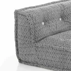 Canapé ethnique rembourré deux places en tissu patchwork et bois - Fibre Viadurini