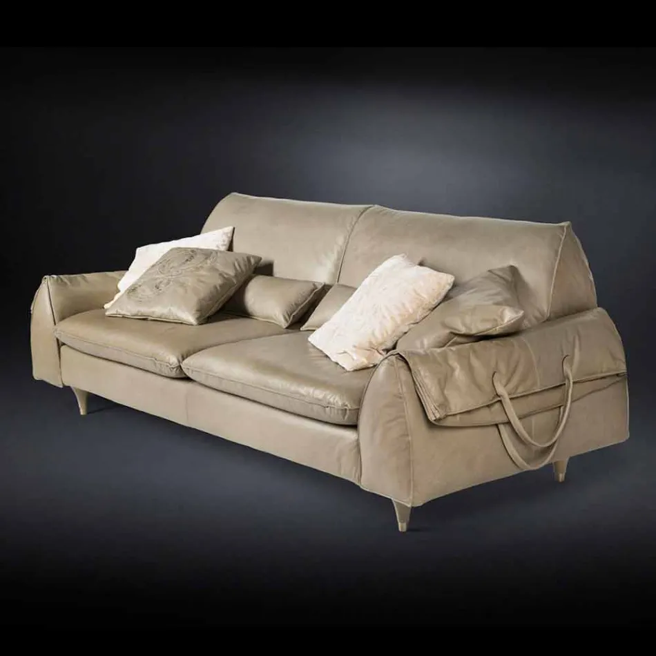 bois massif et un canapé en cuir avec accoudoirs objets Eve conduit Viadurini