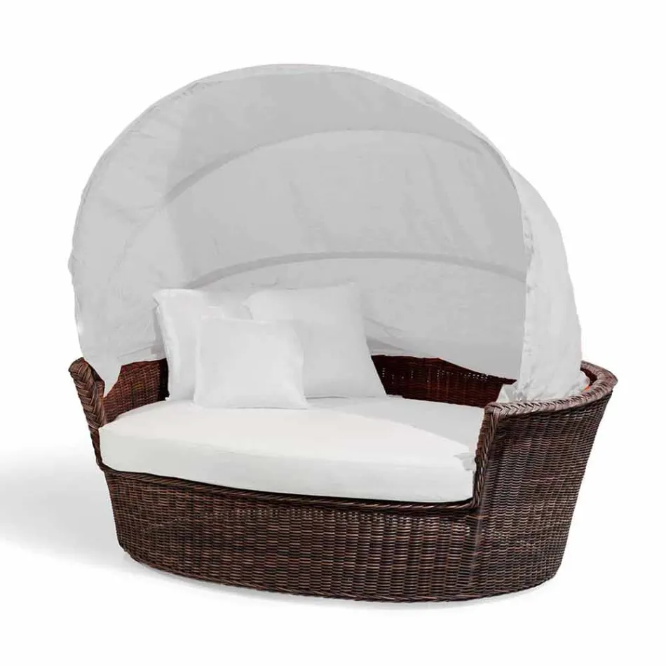 île jardin de détente avec canapé Hector a fait le tissage à la main, un design moderne Viadurini