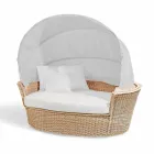 île jardin de détente avec canapé Hector a fait le tissage à la main, un design moderne Viadurini