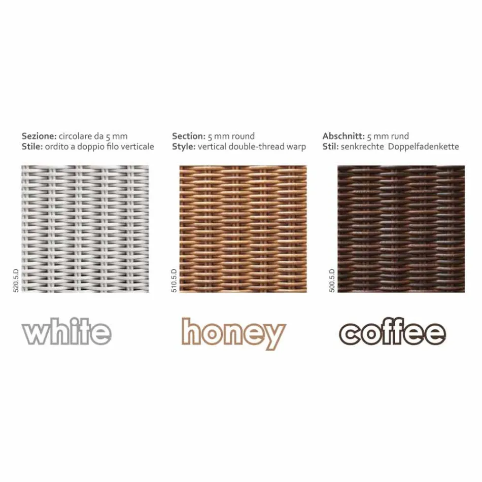 île jardin de détente avec canapé Hector a fait le tissage à la main, un design moderne Viadurini