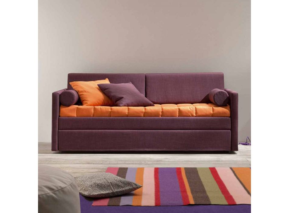 Canapé lit superposé design recouvert de tissu Made in Italy - Gretel Viadurini