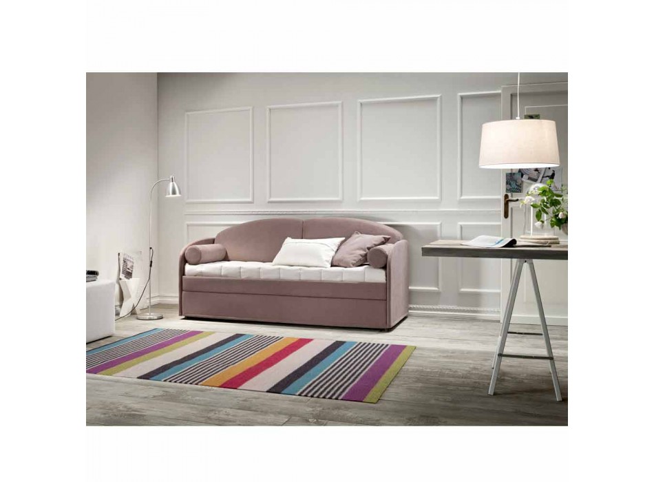 Canapé-lit superposé moderne en tissu marron fabriqué en Italie - Pont Viadurini