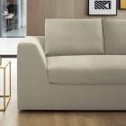 Canapé-lit d'angle design en tissu beige Made in Italy - Ortensia Viadurini