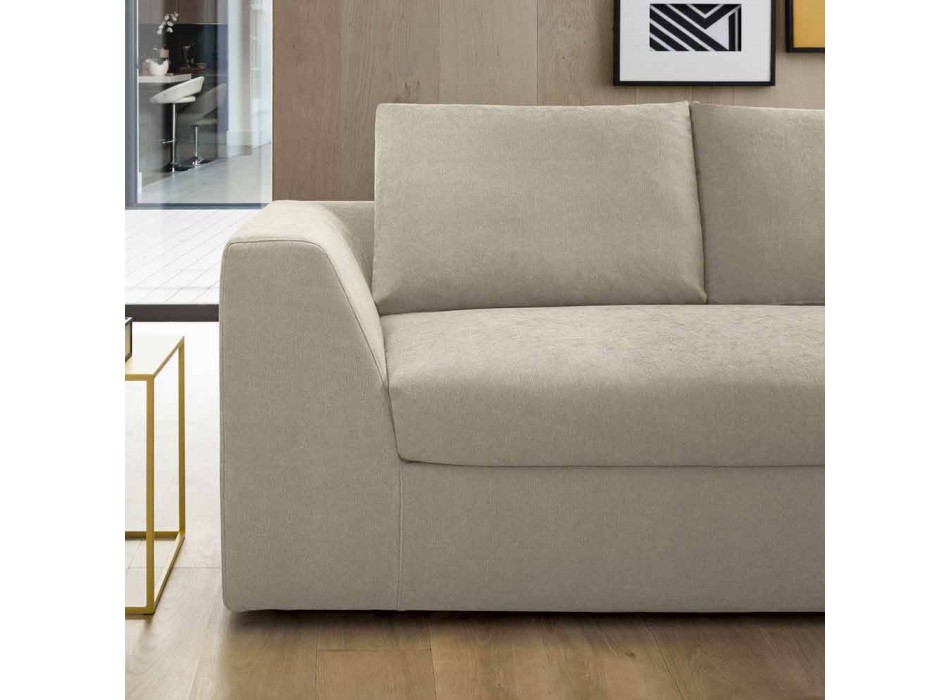 Canapé-lit d'angle design en tissu beige Made in Italy - Ortensia Viadurini