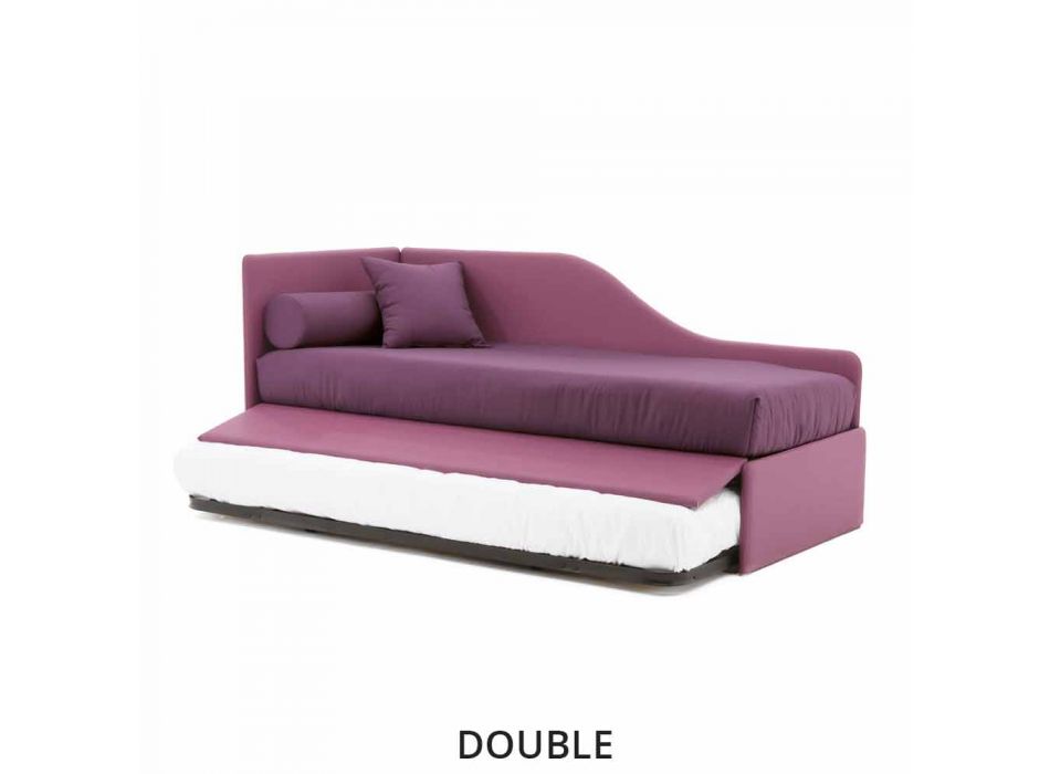 Canapé-lit design en similicuir amovible Made in Italy - Rallo Viadurini