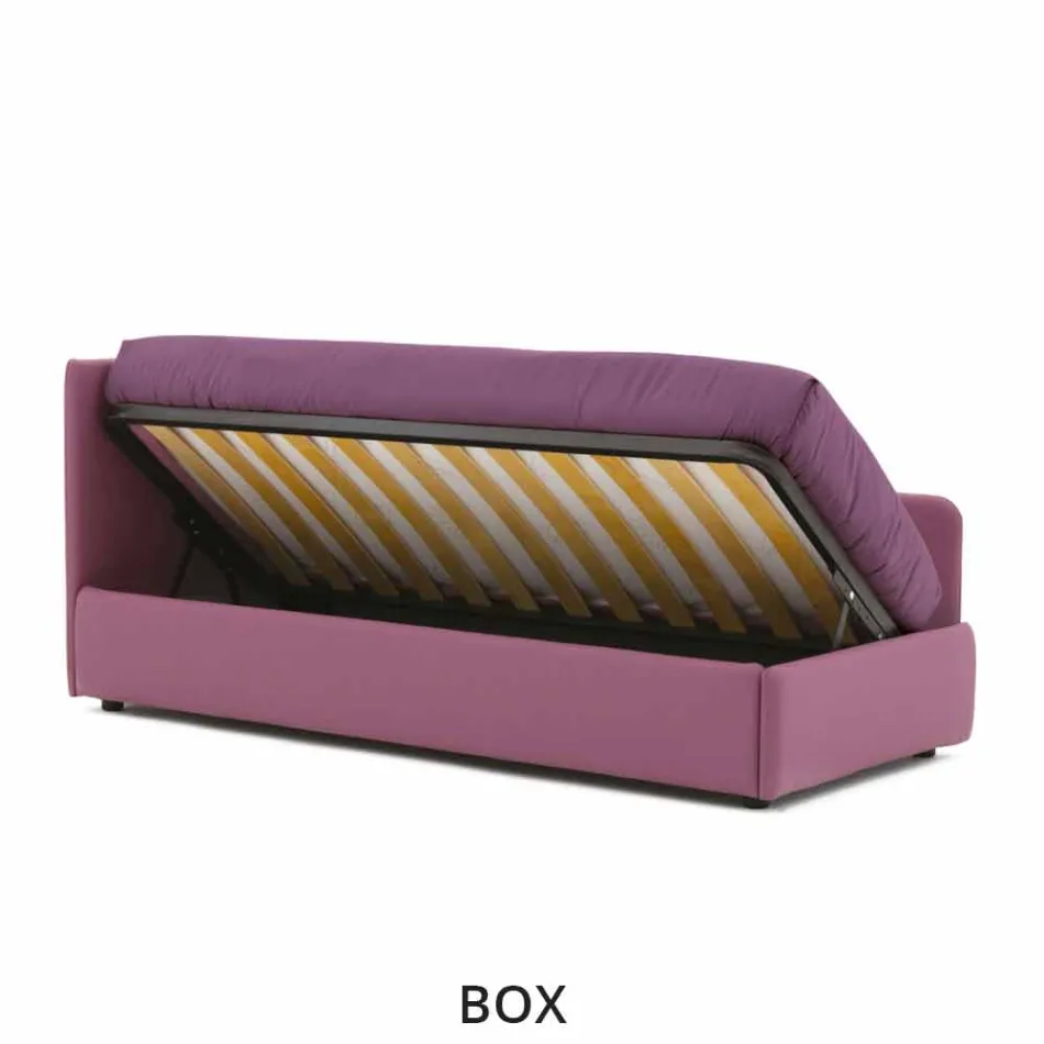 Canapé-lit design en similicuir amovible Made in Italy - Rallo Viadurini