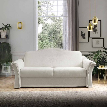 Canapé-lit en tissu avec détails Arabescato Made in Italy - Gigliola Viadurini