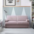 Canapé-lit en tissu rose pâle avec bordure blanche Made in Italy - Poppy