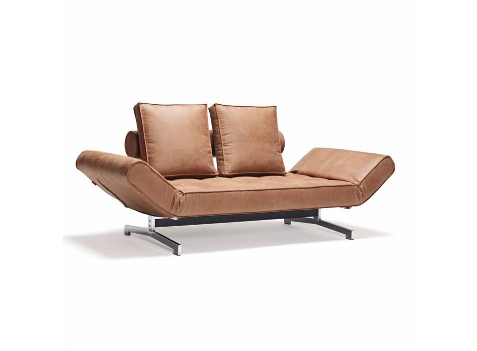 Canapé-lit rembourré moderne Ghia by Innovation avec pieds chromés Viadurini