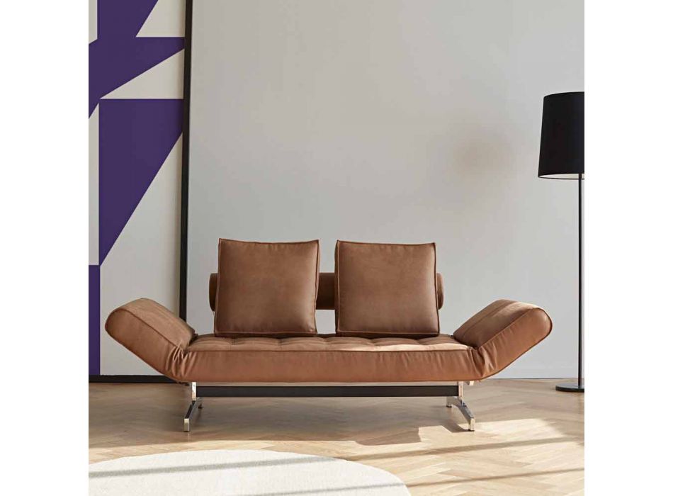 Canapé-lit rembourré moderne Ghia by Innovation avec pieds chromés Viadurini