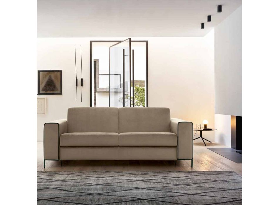 Canapé-lit moderne en tissu avec pieds en métal fabriqué en Italie - Tulipano Viadurini
