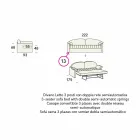 Canapé-lit moderne rembourré en tissu bicolore fabriqué en Italie - Kayla Viadurini