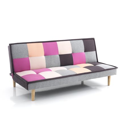 Canapé-lit recouvert de tissu multicolore - Carbone Viadurini