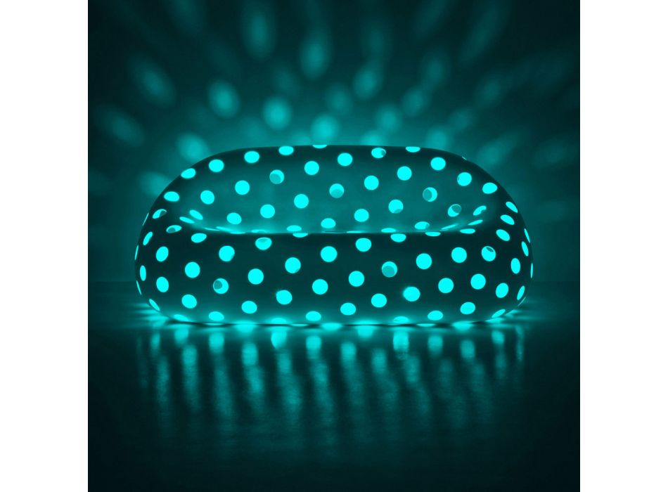 Canapé d'extérieur lumineux en polyéthylène avec LED Made in Italy - Asso Viadurini