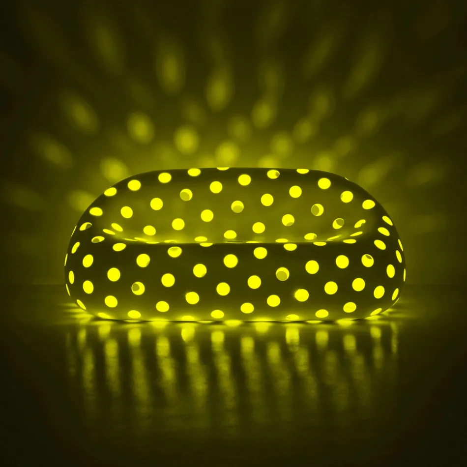 Canapé d'extérieur lumineux en polyéthylène avec LED Made in Italy - Asso Viadurini