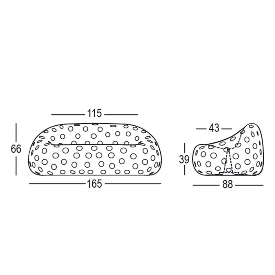 Canapé d'extérieur lumineux en polyéthylène avec LED Made in Italy - Asso Viadurini