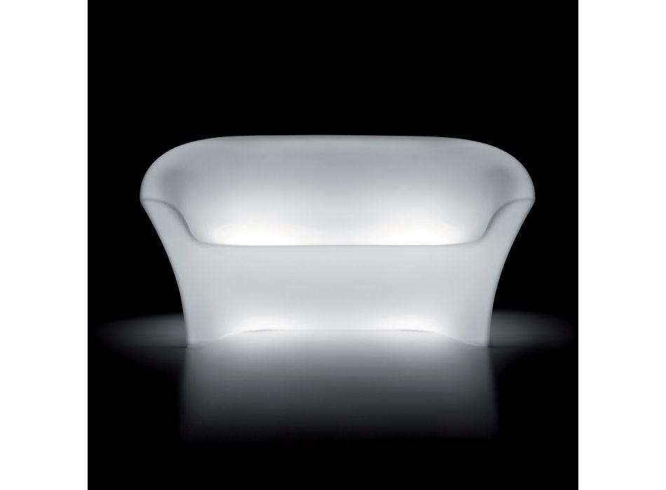 Canapé d'extérieur lumineux en polyéthylène avec éclairage LED Made in Italy - Conda Viadurini