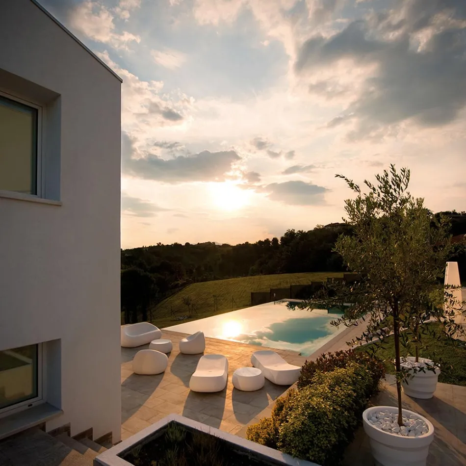 Canapé d'extérieur moderne en polyéthylène de design Made in Italy - Ervin Viadurini