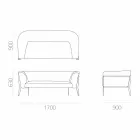 Canapé moderne pour design amovible extérieur ou intérieur fabriqué en Italie - Carmine Viadurini