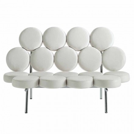 Canapé en cuir moderne avec structure en acier de luxe Made in Italy - Arthur Viadurini