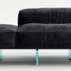 Saphir - Canapé modulaire moderne avec base en verre, fabriqué en Italie Viadurini