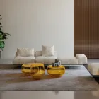 Saphir - Canapé modulaire moderne avec base en verre, fabriqué en Italie Viadurini