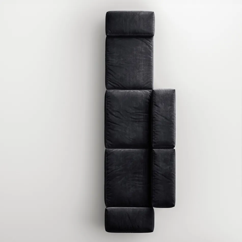 Saphir - Canapé modulaire moderne avec base en verre, fabriqué en Italie Viadurini