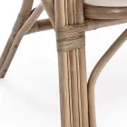 Canapé d'extérieur 2 places pour jardin en rotin coussins blancs - Maurizia Viadurini