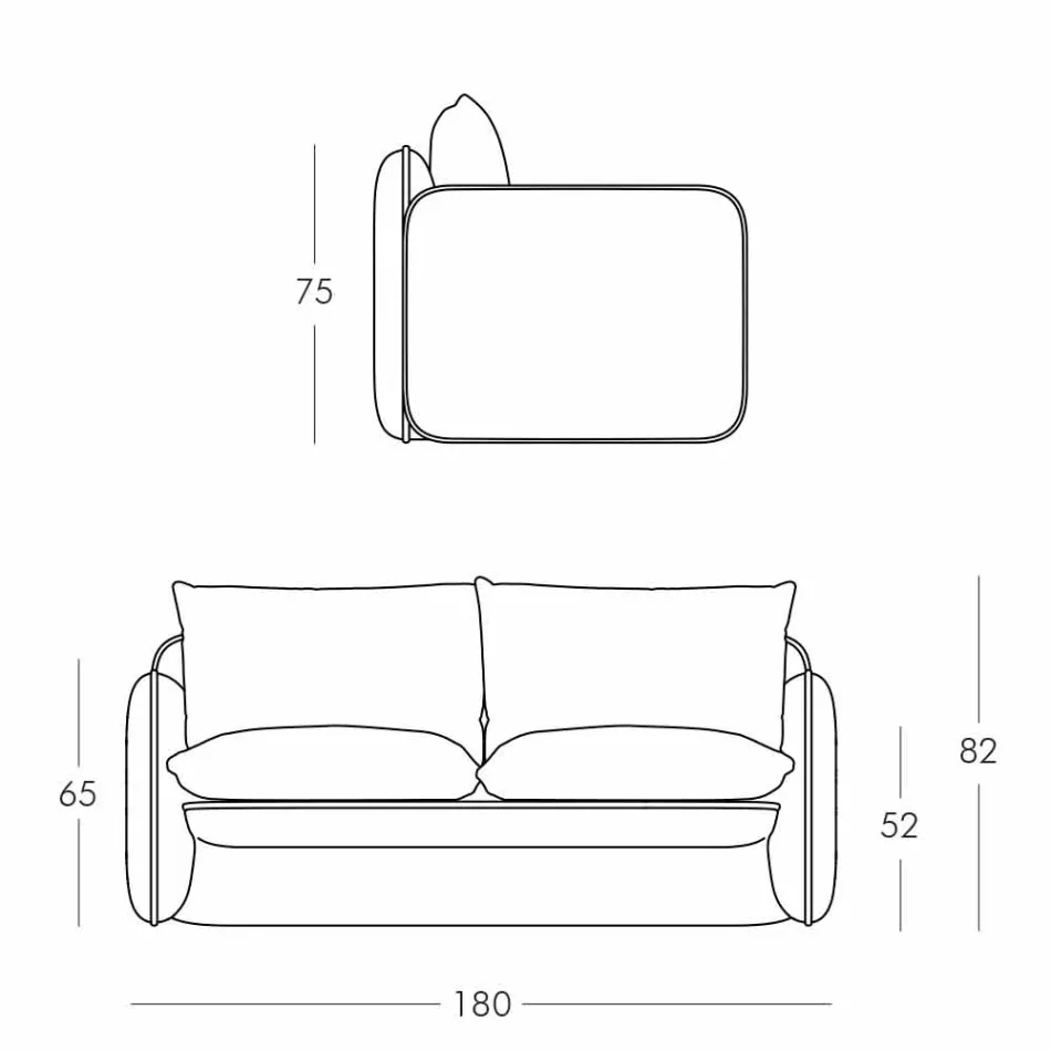 Canapé d'extérieur 2 places en tissu ou en cuir - Mara by Slide Viadurini