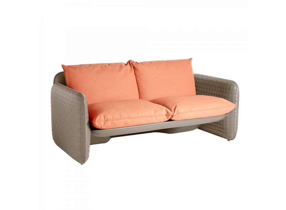 Canapé d'extérieur 2 places en tissu ou en cuir - Mara by Slide Viadurini