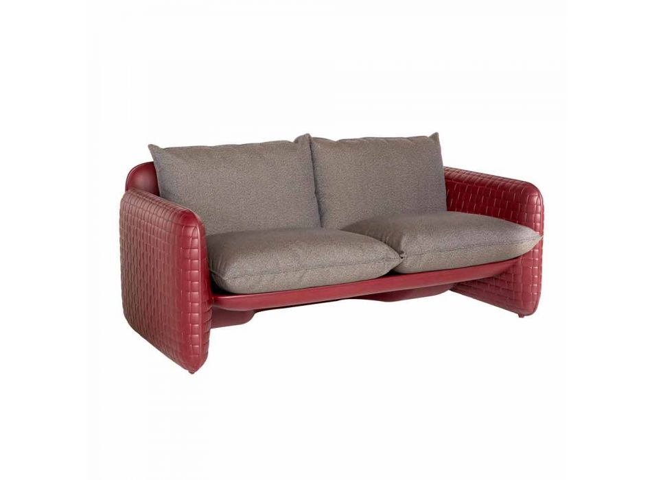 Canapé d'extérieur 2 places en tissu ou en cuir - Mara by Slide Viadurini