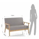 Canapé en bois de pin massif - Xénon Viadurini