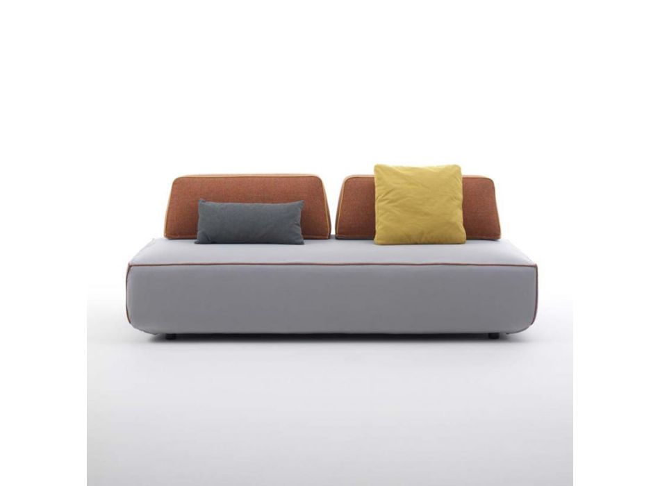 Canapé de salon 2 places en tissu gris avec bordure Made in Italy - Ardenne Viadurini