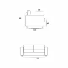 Trois places canapé simili cuir design moderne / tissu fabriqué en Italie Mora Viadurini