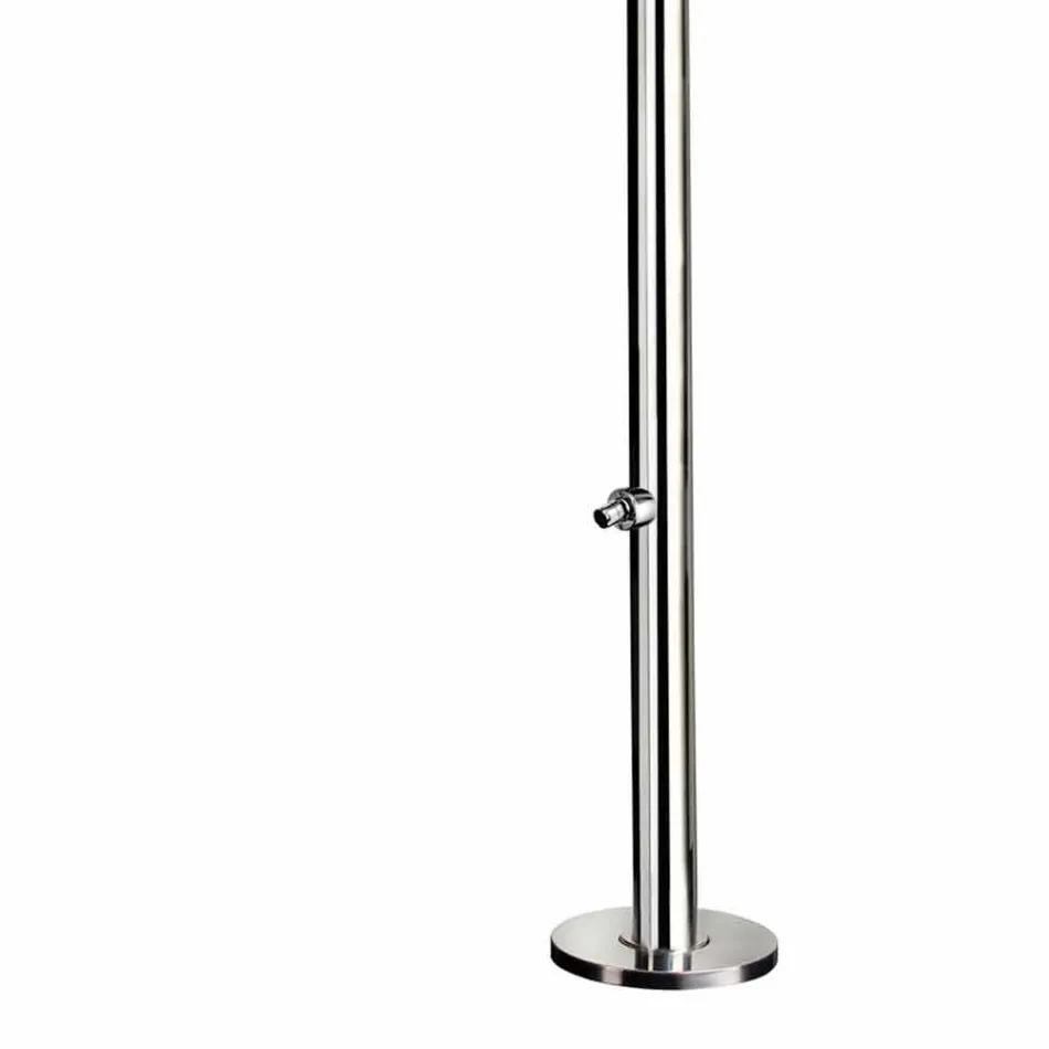 Douche d'extérieur en acier inoxydable chromé avec lave-pieds Made in Italy - Modeo Viadurini